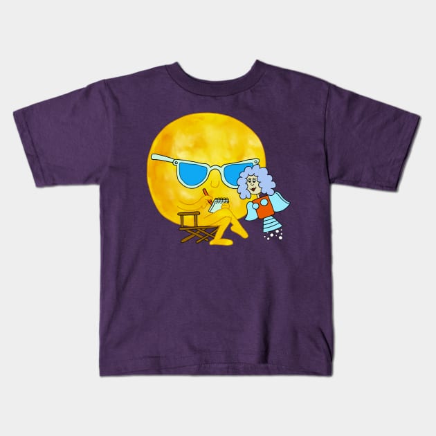 Interplanet Janet Sun Kids T-Shirt by ThirteenthFloor